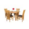 Lichfield Flip Top 100cm 50cm Oak Table 4 Churchill Brown Leather Oak Chair Set - 2 Lichfield Flip Top 100cm 50cm Oak Table 4 Churchill Brown Leather Oak Chair Set - 2