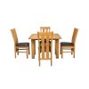 Lichfield Flip Top 100cm 50cm Oak Table 4 Churchill Brown Leather Oak Chair Set - 3 Lichfield Flip Top 100cm 50cm Oak Table 4 Churchill Brown Leather Oak Chair Set - 3