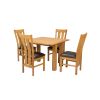 Lichfield Flip Top 100cm 50cm Oak Table 4 Churchill Brown Leather Oak Chair Set - 4 Lichfield Flip Top 100cm 50cm Oak Table 4 Churchill Brown Leather Oak Chair Set - 4