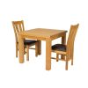 Flip Top 90cm 180cm Extending Oak Table 2 Churchill Brown Leather Chair Set - 2 Flip Top 90cm 180cm Extending Oak Table 2 Churchill Brown Leather Chair Set - 2