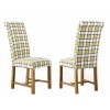 Harrogate Check Green Herringbone Fabric Dining Chair Oak Legs - SUMMER SALE - 3 Harrogate Check Green Herringbone Fabric Dining Chair Oak Legs - SUMMER SALE - 3