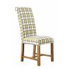 Harrogate Check Green Herringbone Fabric Dining Chair Oak Legs - SUMMER SALE - 4 Harrogate Check Green Herringbone Fabric Dining Chair Oak Legs - SUMMER SALE - 4