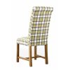 Harrogate Check Green Herringbone Fabric Dining Chair Oak Legs - SUMMER SALE - 5 Harrogate Check Green Herringbone Fabric Dining Chair Oak Legs - SUMMER SALE - 5
