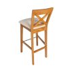 Java Cross Oak Bar Stool with Beige Linen Seat Pad - £60 OFF FLASH SALE - 6 Java Cross Oak Bar Stool with Beige Linen Seat Pad - £60 OFF FLASH SALE - 6