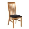 Lichfield Solid Oak Assembled Dining Chair Black Leather - 10% OFF SUMMER SALE - 3