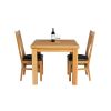 Lichfield 90cm to 180cm Flip Top Extending Table 2 Chelsea Brown Leather Chairs Set - SUMMER SALE - 2