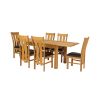 Lichfield 210cm Double Extending Table 6 Churchill Brown Leather Chair Set - SUMMER SALE - 2