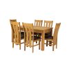 Lichfield 210cm Double Extending Table 6 Churchill Brown Leather Chair Set - SUMMER SALE - 11
