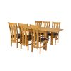 Lichfield 210cm Double Extending Table 6 Churchill Brown Leather Chair Set - SUMMER SALE - 3