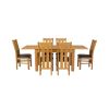 Lichfield 210cm Double Extending Table 6 Churchill Brown Leather Chair Set - SUMMER SALE - 4