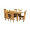 Lichfield 210cm Double Extending Table 6 Churchill Brown Leather Chair Set - SUMMER SALE - 6