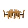 Lichfield 210cm Double Extending Table 6 Churchill Brown Leather Chair Set - SUMMER SALE - 9