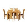 Lichfield 210cm Double Extending Table 6 Churchill Brown Leather Chair Set - SUMMER SALE - 10