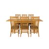 Lichfield 210cm Double Extending Table 6 Lichfield Brown Leather Chair Set - 11