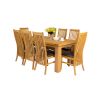 Riga 180cm Oak Table 8 Lichfield Brown Leather Oak Chair Set - 2 Riga 180cm Oak Table 8 Lichfield Brown Leather Oak Chair Set - 2
