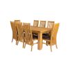 Riga 180cm Oak Table 8 Lichfield Brown Leather Oak Chair Set - 3 Riga 180cm Oak Table 8 Lichfield Brown Leather Oak Chair Set - 3