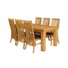 Riga 180cm Oak Table 8 Lichfield Brown Leather Oak Chair Set - 4 Riga 180cm Oak Table 8 Lichfield Brown Leather Oak Chair Set - 4