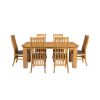 Riga 180cm Oak Table 8 Lichfield Brown Leather Oak Chair Set - 7 Riga 180cm Oak Table 8 Lichfield Brown Leather Oak Chair Set - 7