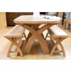 Country Oak 1.2m x Leg Solid Oak Dining Bench - £50 OFF FLASH SALE - 20