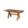 Country Oak 1.3 to 1.8m Cross Leg Oak Dining Table - £80 OFF SUMMER SALE - 24 Country Oak 1.3 to 1.8m Cross Leg Oak Dining Table - £80 OFF SUMMER SALE - 24