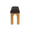 150cm Country Oak Brown Leather Chunky Indoor Oak Bench - £50 OFF FLASH SALE - 4