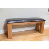 150cm Country Oak Brown Leather Chunky Indoor Oak Bench - £50 OFF FLASH SALE - 6