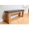150cm Country Oak Brown Leather Chunky Indoor Oak Bench - £50 OFF FLASH SALE - 7