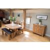 150cm Country Oak Brown Leather Chunky Indoor Oak Bench - £50 OFF FLASH SALE - 13
