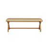 Cream Leather 1.6m Country Oak Cross Leg Bench - £60 OFF FLASH SALE - 3 Cream Leather 1.6m Country Oak Cross Leg Bench - £60 OFF FLASH SALE - 3