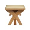Cream Leather 1.6m Country Oak Cross Leg Bench - £60 OFF FLASH SALE - 4 Cream Leather 1.6m Country Oak Cross Leg Bench - £60 OFF FLASH SALE - 4