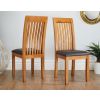 Westfield Solid Oak Dining Chair Brown Leather - £20 OFF FLASH SALE - 2