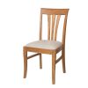 Victoria Solid Oak Dining Chair with Beige Linen Fabric pads - 10% OFF SUMMER SALE - 3