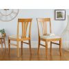 Victoria Solid Oak Dining Chair with Beige Linen Fabric pads - 10% OFF SUMMER SALE - 2