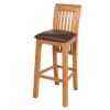 Westfield Oak Kitchen Stool with Brown Leather Seat Pad - £50 OFF FLASH SALE - 4 Westfield Oak Kitchen Stool with Brown Leather Seat Pad - £50 OFF FLASH SALE - 4