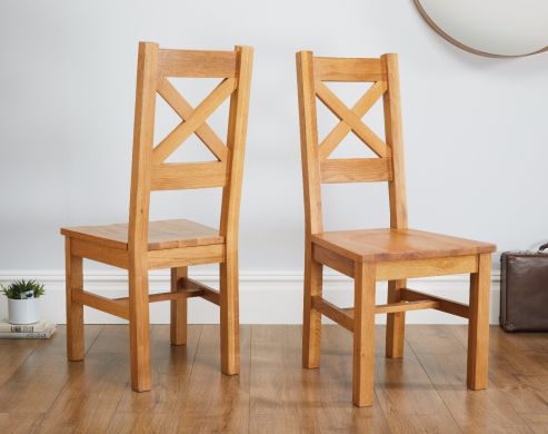 Windermere Cross Back Oak Chair With Timber Seat - £20 OFF SUMMER SALE