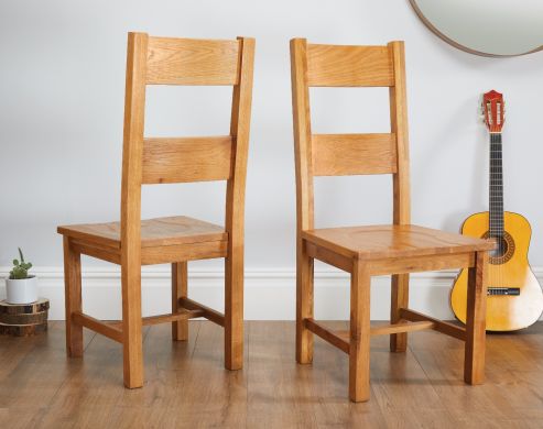 Chester Country Oak Ladder Back Timber Seat Oak Dining Chair - £20 OFF SUMMER SALE