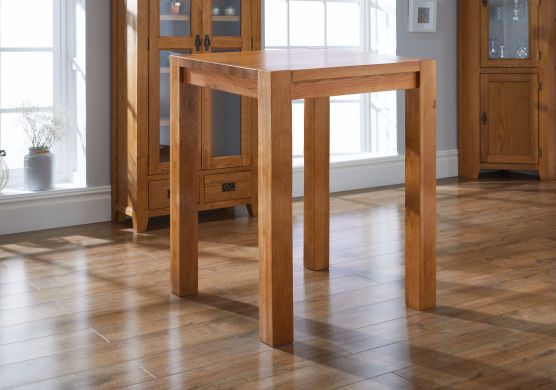 Country Oak Chunky 80cm Square Tall Breakfast Bar Table - SUMMER SALE