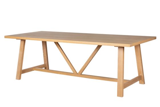 Doveridge 240cm Whitewash Limed Oak Large Trestle Dining Table