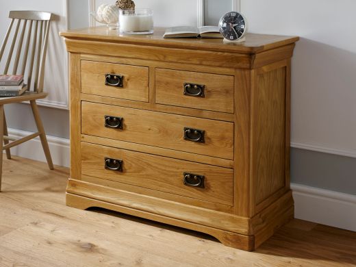 Farmhouse Country Oak 2 Over 2 Chest of Drawers - £60 OFF SUMMER SALE