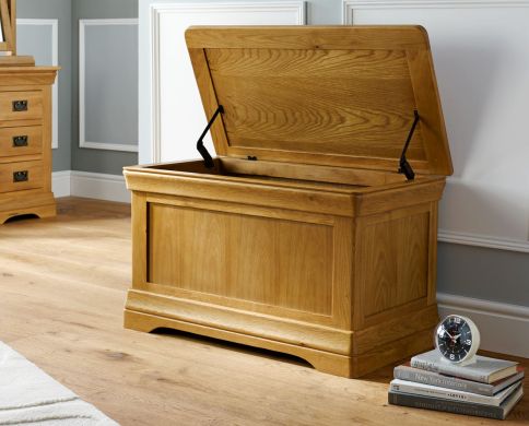 Farmhouse Country Oak Storage Blanket Box - SUMMER SALE