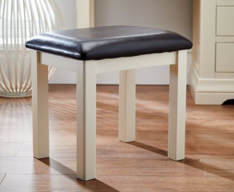 Farmhouse Country Oak Cream Painted Dressing Table Stool - SUMMER MEGA DEAL