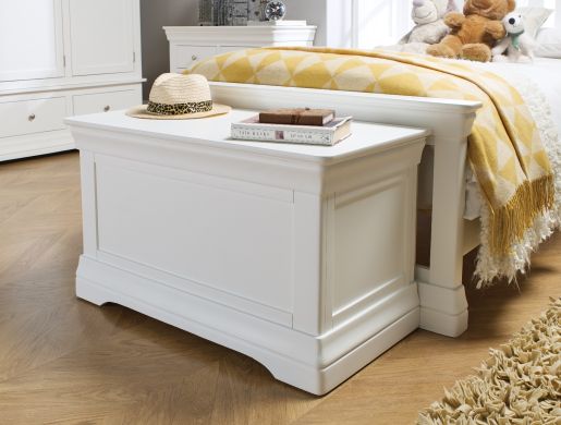 Toulouse White Painted Storage Blanket Box Ottoman - SUMMER SALE