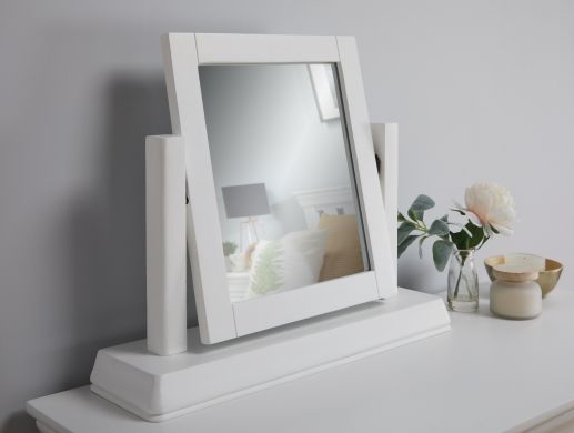 Toulouse White Painted Dressing Table Mirror - SUMMER MEGA DEAL