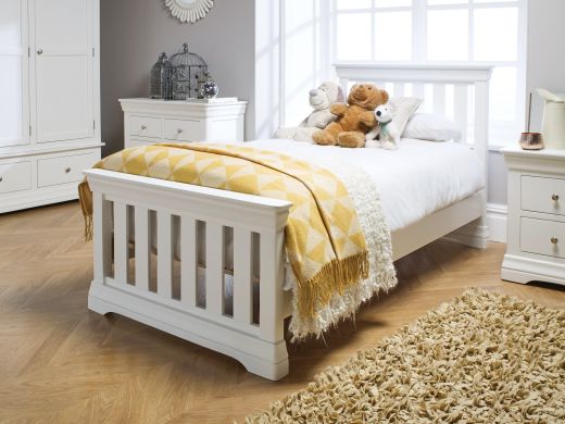 Toulouse White Painted 3 Foot Slatted Single Childrens Bed - £30 OFF SUMMER SALE