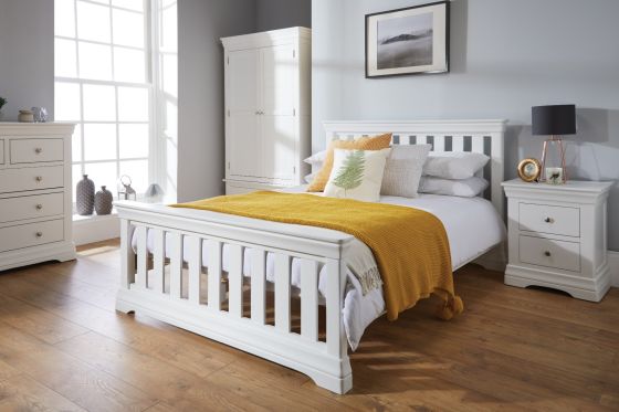 Toulouse White Painted 6 Foot Super King Large Size Slatted Bed