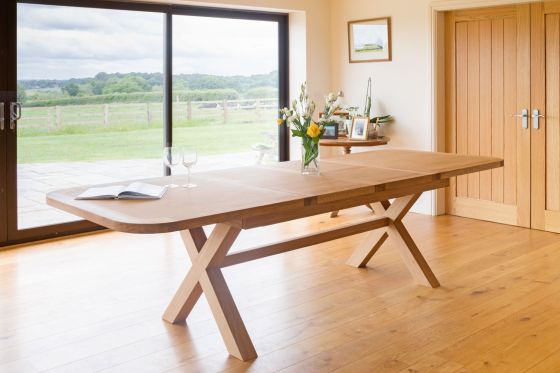 Provence 2.8m Large Double Extending Cross Leg Dining Table - £300 OFF FLASH SALE