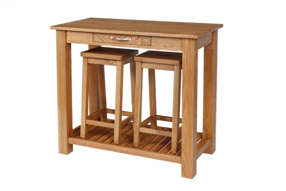 Tutbury Oak Breakfast Console Table 2 Refectory Oak Stools - SUMMER MEGA DEAL