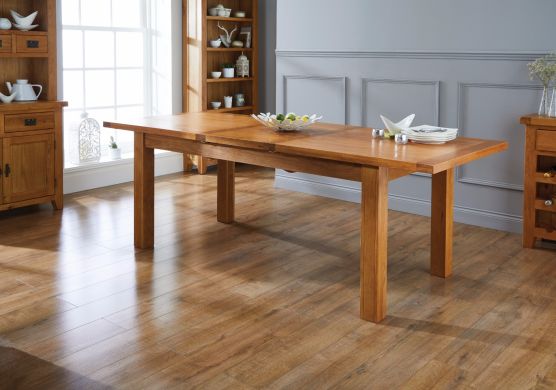 Country Oak 1.8m to 2.3m Butterfly Extending Oak Dining Table - £100 OFF SUMMER SALE